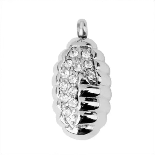 Ashanger Met Steentjes 1.7cm 3.2cm 8720157059530 alles Aramat Jewels ashangers Assieraad chirurgisch staal dames Gedenkhangers gedenksieraden Geen_Parel hang127 heren kristal nakijken PVD staal tekst transparant uniseks unisex Volwassenen zilverkleurig zonder_ketting