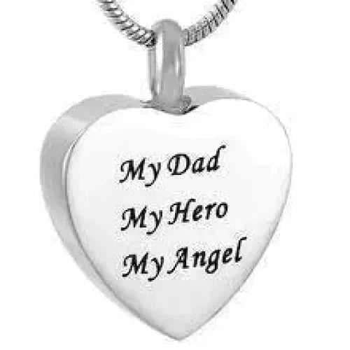 Stalen Ashanger Vader My Dad. My Hero. My Angel-2.6cm alles Aramat Jewels ashangers Assieraad chirurgisch staal gedenkhangers gedenksieraden Geen hanger Geen_Parel hart Hart met vleugels-Dad-2x5cm Hart-Dad-3.2x1.9mm Hart-Dad-3x1.8mm Meerdere Varianten My dad love always-2.8x1.7mm PVD staal uniseks vader Volwassenen zilverkleurig zonder_ketting zwart