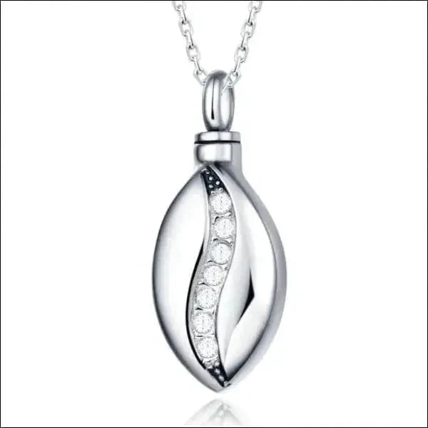 Stalen ashanger ovaal zirkonia 8720157010128 alles Aramat Jewels ashangers Assieraad chirurgisch staal Gedenkhangers gedenksieraden hang582 Met_steen ovaal PVD Staal transparant uniseks Volwassenen zilverkleurig zirkonia