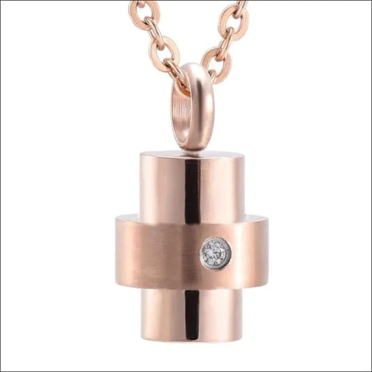 Moderne Ashanger Cilinder Staal Rosékleurig 2.1cm 14mm 21mm alles ashangers Assieraad chirurgisch staal cilinder dames gedenkhangers gedenksieraden Geen hanger Met_steen PVD rosékleurig staal uniseks Volwassenen zirkonia
