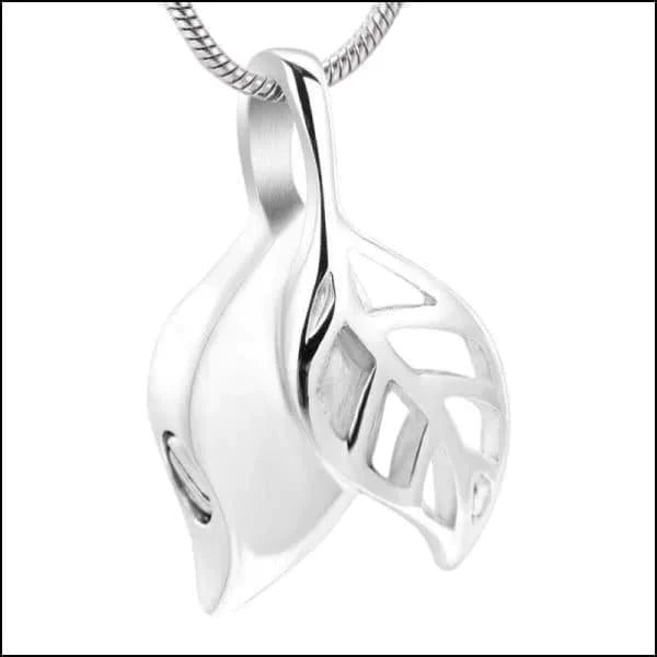 Stalen Ashanger Blaadje Blad-2x1.5cm alles ashangers Assieraad blad dames gedenkhangers gedenksieraden heren Nieuw Staal uniseks Volwassenen zilverkleurig zonder_ketting