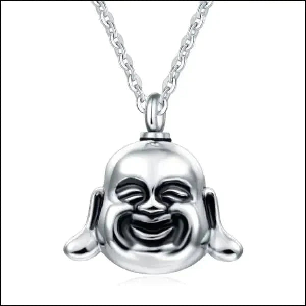 Stalen Ashanger Boeddha Zilverkleur Buddha alles Aramat Jewels ashangers Assieraad boedha Buddha chirurgisch staal dames Gedenkhangers gedenksieraden Geen edelsteen Geen steen Geen_Parel gepolijst hang522 heren Ketting met hanger Met_ketting PVD staal uniseks unisex Volwassenen zilverkleurig Zonder_steen