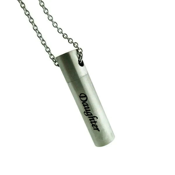 Stalen Ashanger Dochter - Meerdere Modellen Cilinder-Buis-Daughter-4x1cm alles ashangers Assieraad chirurgisch staal dochter gedenkhangers gedenksieraden hart Meerdere Varianten rosékleurig Staal uniseks unisex Volwassenen zilverkleurig