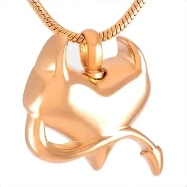 Stalen Ashanger Hart Little Devil Rosékleurig 8720157010012 alles Aramat Jewels ashangers Assieraad chirurgisch staal Gedenkhangers gedenksieraden Geen edelsteen goudkleurig hart Meerdere kleuren PVD rosékleurig staal uniseks Volwassenen Zilverkleurig zonder steen Zonder_steen