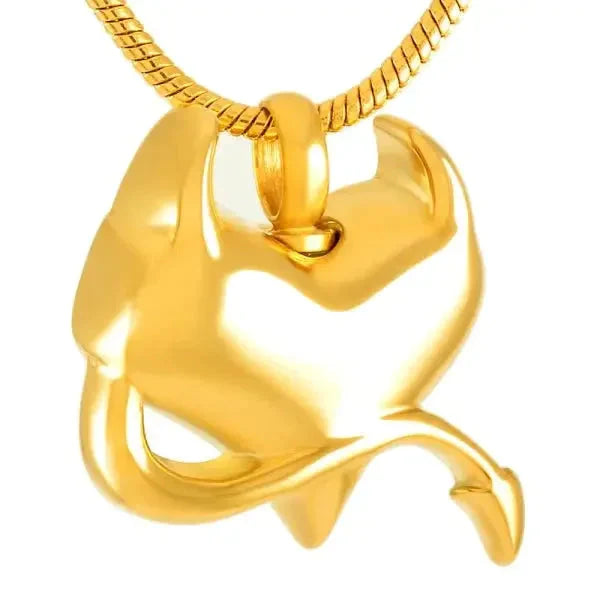 Stalen Ashanger Hart Little Devil Goudkleurig 8720157010012 alles Aramat Jewels ashangers Assieraad chirurgisch staal Gedenkhangers gedenksieraden Geen edelsteen goudkleurig hart Meerdere kleuren PVD rosékleurig staal uniseks Volwassenen Zilverkleurig zonder steen Zonder_steen