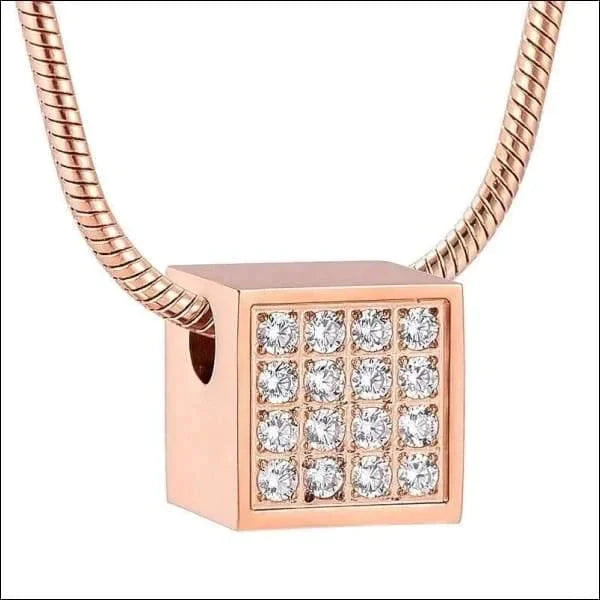 Stalen Ashanger Kubus Zirkonia- Rosékleur 12mm 8720157029779 alles Aramat Jewels ashangers Assieraad chirurgisch staal dames gedenkhangers gedenksieraden Goudkleur goudkleurig kubus Meerdere kleuren Met_steen PVD Rosékleur rosékleurig Staal transparant uniseks Volwassenen Zilverkleur zilverkleurig zirkonia zwart