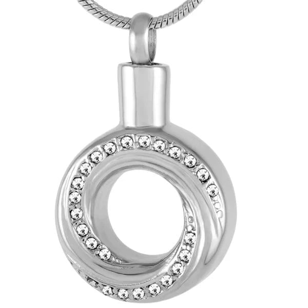 Stalen Ashanger Rond Open-Zirkonia-3x2cm alles ashangers Assieraad chirurgisch staal dames gedenkhangers gedenksieraden Meerdere Varianten PVD rond Staal transparant uniseks Volwassenen zirkonia zonder_ketting