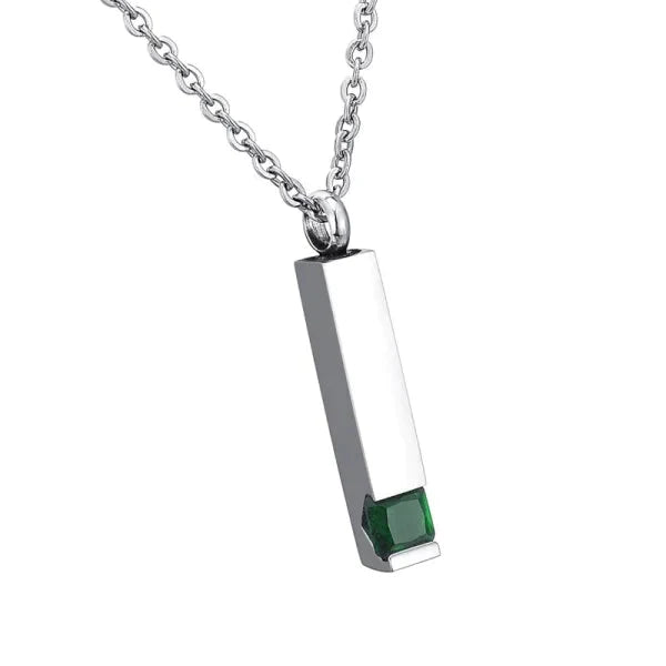 Stalen Ashanger Staaf Met Zirkonia Steen Groen 8720157010692 alles Aramat Jewels ashangers Assieraad blauw chirurgisch staal gedenkhangers gedenksieraden Geen hanger hang450-8094 Meerdere kleuren Met_steen Nieuw Oranje paars PVD Rood roze staal Transparant uniseks Volwassenen zilverkleurig zirkonia