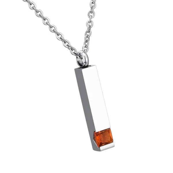 Stalen Ashanger Staaf Met Zirkonia Steen Oranje 8720157010692 alles Aramat Jewels ashangers Assieraad blauw chirurgisch staal gedenkhangers gedenksieraden Geen hanger hang450-8094 Meerdere kleuren Met_steen Nieuw Oranje paars PVD Rood roze staal Transparant uniseks Volwassenen zilverkleurig zirkonia