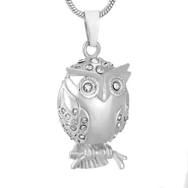 Stalen Ashanger Uil Transparant-Kristal-3x2cm 20mm 30mm alles ashangers Assieraad chirurgisch staal dames dier gedenkhangers gedenksieraden kristal Meerdere Varianten Met_steen PVD Staal transparant Transparant-Kristal-3x2cm uil uniseks Volwassenen Zilverkleur-3x2cm zilverkleurig