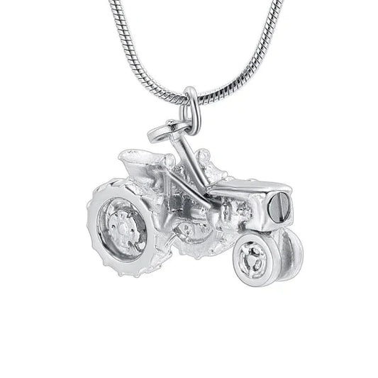 Stalen Ashanger Voertuig - Tractor Tractor-2x3cm alles ashangers Assieraad dames gedenkhangers heren Nieuw Staal tekst Tractor uniseks voertuigen Volwassenen zilverkleurig zonder_ketting