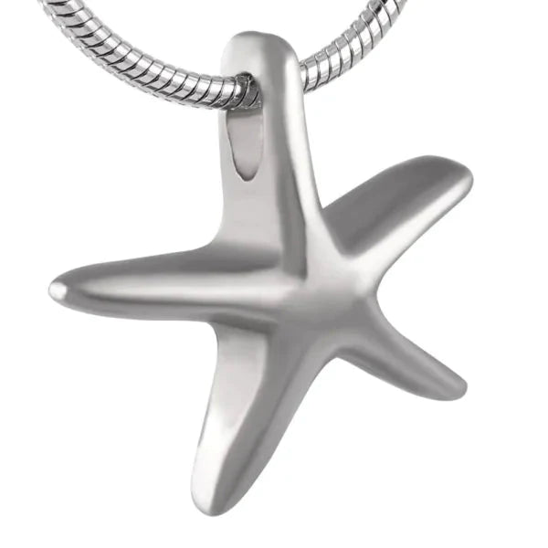 Stalen Ashanger Zeester alles Aramat Jewels ashangers Assieraad chirurgisch staal dier gedenkhangers gedenksieraden Geen hanger Geen_Parel PVD Staal tekst uniseks Volwassenen Zeester zilverkleurig zonder_ketting