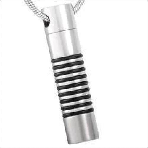 Stalen Zilverkleurig Ashanger Cilinder Rubber 10mm 36mm alles Aramat Jewels ashangers Assieraad chirurgisch staal cilinder dames gedenkhangers gedenksieraden Geen hanger heren PVD rubber Staal uniseks Volwassenen zilverkleurig Zwart