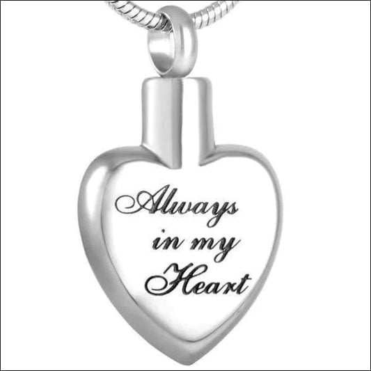 Stalen Zilverkleurig Ashanger Hart Always In My Heart 8720157056768 alles Aramat Jewels ashangers Assieraad chirurgisch staal gedenkhangers gedenksieraden Geen hanger hang338-8543 hart nakijken niet geupdated PVD staal tekst uniseks Volwassenen zilverkleurig