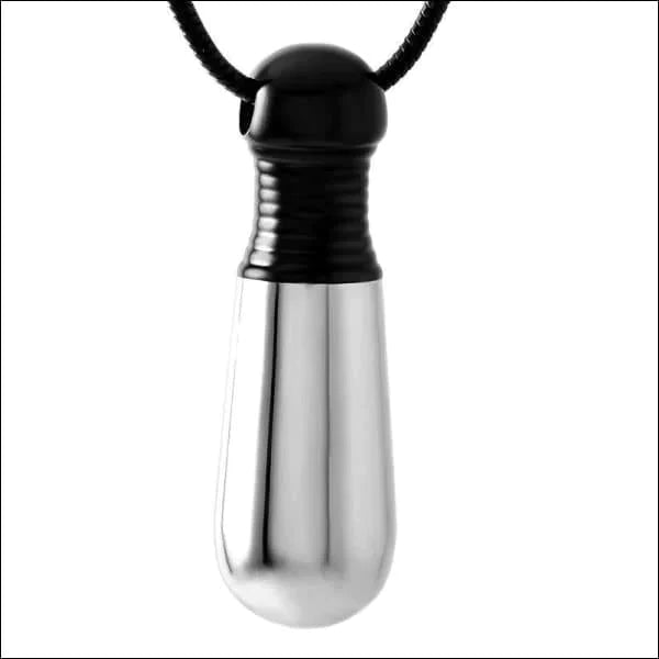 Stalen bicolor Ashanger Buis 12mm 38mm 8720157002154 alles Aramat Jewels ashangers Assieraad buisjes chirurgisch staal cilinder gedenkhangers gedenksieraden Geen hanger hang276-9472 Kleur_Zwart PVD staal uniseks Volwassenen zilverkleurig Zwart