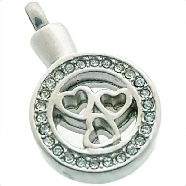 Stalen Zilverkleurige Ashanger 3 Hartjes 20mm 30mm 8720157054535 alles Aramat Jewels ashangers Assieraad chirurgisch staal gedenkhangers gedenksieraden Geen hanger hang390 kristal PVD staal transparant uniseks Volwassenen zilverkleurig