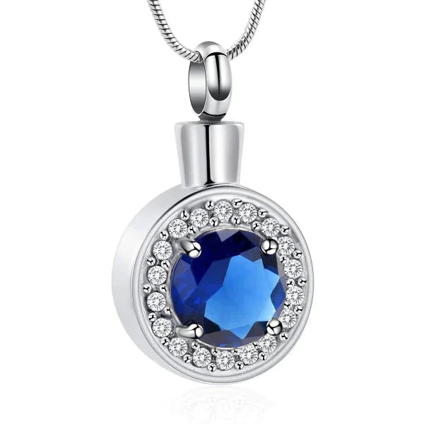 Stalen Zirkonia Ashanger Rond Blauw alles ashangers Assieraad blauw dames gedenkhangers Meerdere kleuren paars rond rood Staal transparant uniseks Volwassenen zilverkleurig zirkonia zonder_ketting