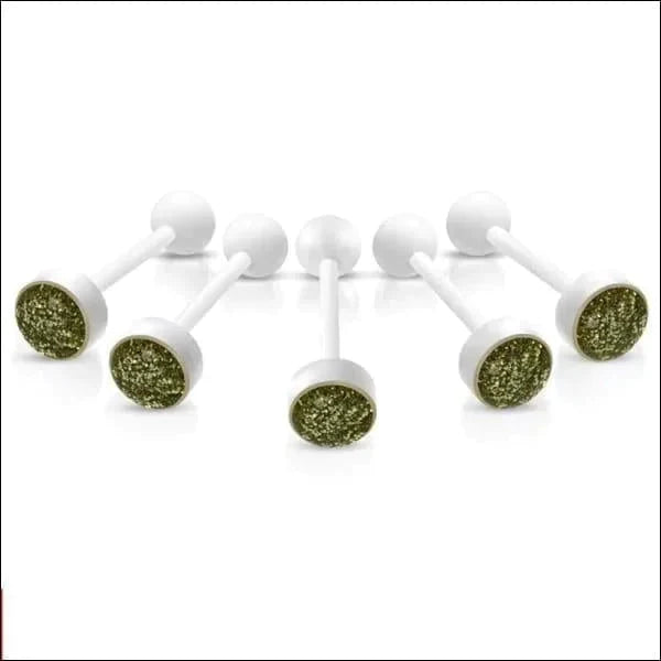 Bioplast Tongpiercing Wit Glitter - Groen 1.6mm 16mm 8mm alles Aramat Jewels Barbell bioplast blauw dames Donker Rood Geen hanger Geen_steen glitter groen heren Meerdere kleuren oranje paars piercing Piercings rood Tong Tongpiercings uniseks Volwassenen wit