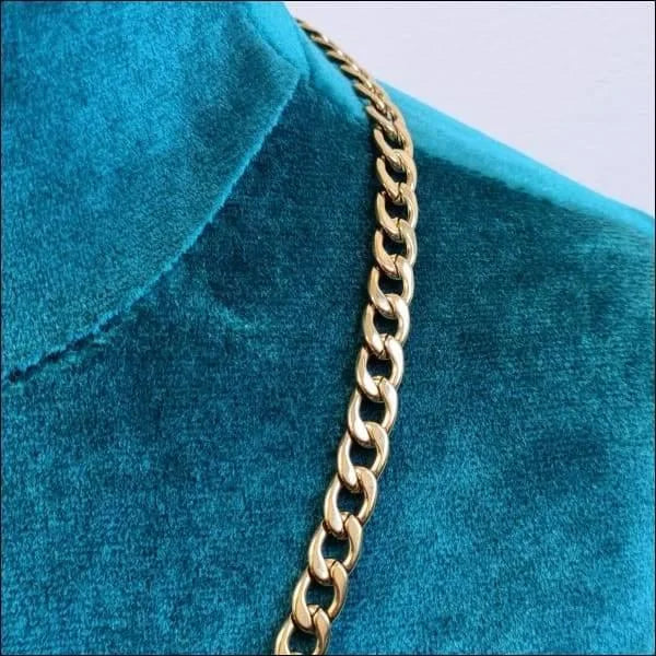 ket675-xn11564-Platte Gourmet Ketting Goudkleurig Cuban chain-Aramat Jewels