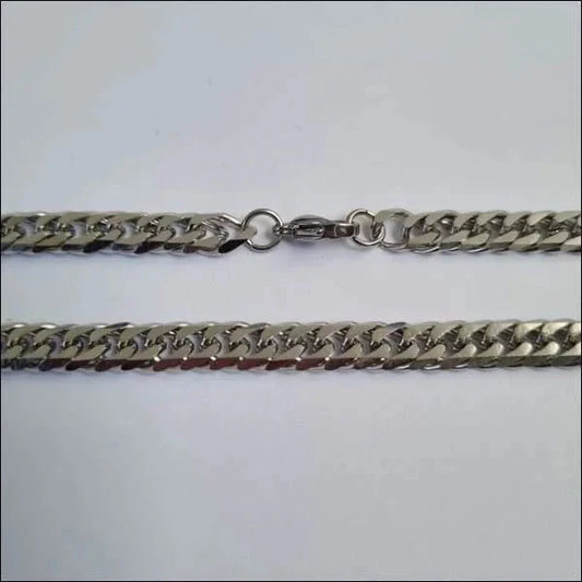 Ketting Gourmetschakel Staal 55cm 7mm Zilverkleurig 55cm 7mm alles chirurgisch staal Geen edelsteen Geen hanger Geen_Parel Geen_steen gourmet halskettingen Ketting zonder hanger nakijken PVD Schakelketting Staal Statement ketting tekst uniseks unisex Volwassenen zilverkleurig Zonder_hanger Zonder_steen
