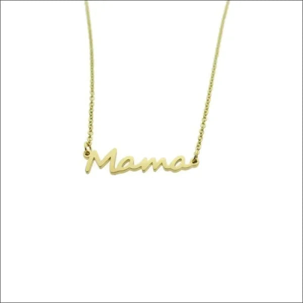 Naam Ketting Mama Staal 50cm - Goudkleur 50cm alles chirurgisch staal dames Geen edelsteen Geen_Parel Geen_steen goudkleurig halskettingen Ketting met hanger Meerdere kleuren Minimalistische ketting moederdag PVD rosékleurig Schakelketting Staal Statement ketting tekst uniseks unisex Volwassenen zilverkleurig Zonder_steen