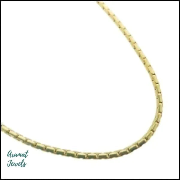 Slangen Ketting Fantasie Goudkleurig 75cm staal 2mm 75cm 8720157006992 alles Aramat Jewels Cardano chirurgisch staal dames fantasie Geen edelsteen Geen hanger Geen_Parel Geen_steen goudkleurig halskettingen ket227-XN11228 Ketting zonder hanger Minimalistische ketting PVD Schakelketting slangen Staal uniseks unisex Volwassenen zonder hanger Zonder_hanger Zonder_steen