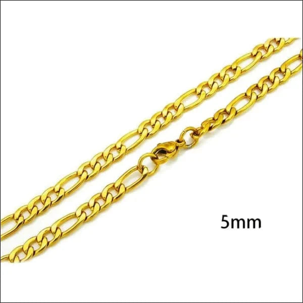 Stalen Figaro Schakel Ketting Goudkleur 2mm 3.5mm 3mm 4.5mm 4mm 50cm 55cm 5mm 60cm 6mm 70cm 7mm 8720157042020 8mm alles Aramat Jewels chirurgisch staal dames figaro Geen edelsteen Geen hanger Geen_Parel Geen_steen goudkleurig halskettingen heren jin ket724-xn12391 Ketting zonder hanger Meerdere Maten PVD Schakelketting set39674 Staal Statement ketting tekst uniseks unisex Volwassenen Zonder_hanger Zonder_steen