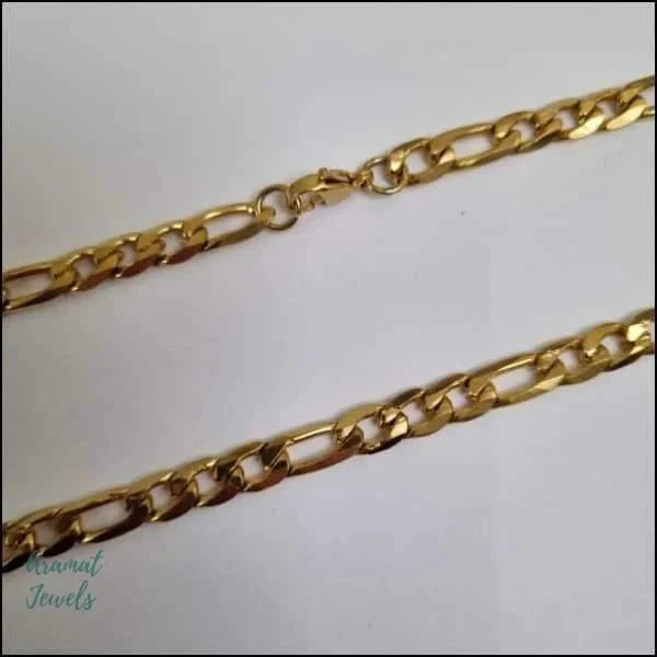 Stalen Figaro Schakel Ketting Goudkleur 2mm 3.5mm 3mm 4.5mm 4mm 50cm 55cm 5mm 60cm 6mm 70cm 7mm 8720157042020 8mm alles Aramat Jewels chirurgisch staal dames figaro Geen edelsteen Geen hanger Geen_Parel Geen_steen goudkleurig halskettingen heren jin ket724-xn12391 Ketting zonder hanger Meerdere Maten PVD Schakelketting set39674 Staal Statement ketting tekst uniseks unisex Volwassenen Zonder_hanger Zonder_steen