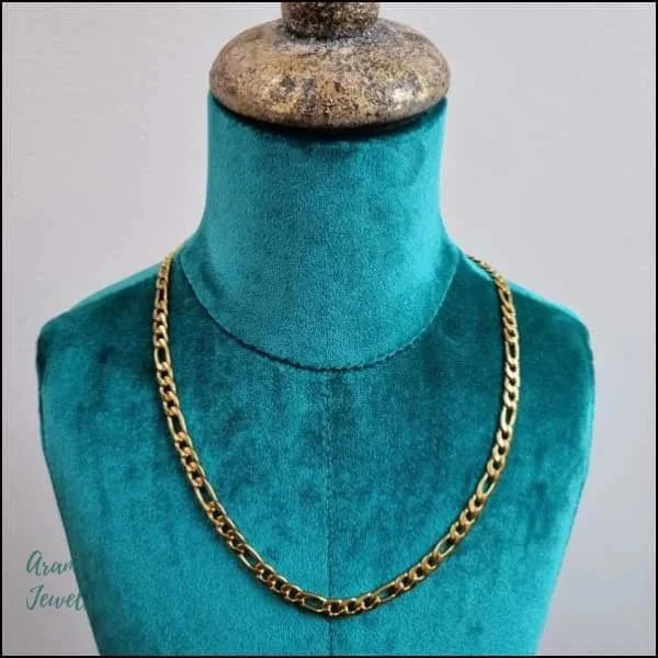 Stalen Figaro Schakel Ketting Goudkleur 2mm 3.5mm 3mm 4.5mm 4mm 50cm 55cm 5mm 60cm 6mm 70cm 7mm 8720157042020 8mm alles Aramat Jewels chirurgisch staal dames figaro Geen edelsteen Geen hanger Geen_Parel Geen_steen goudkleurig halskettingen heren jin ket724-xn12391 Ketting zonder hanger Meerdere Maten PVD Schakelketting set39674 Staal Statement ketting tekst uniseks unisex Volwassenen Zonder_hanger Zonder_steen