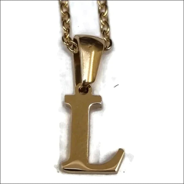 Halskettingen | Stalen Goudkleurige Letter Ketting Initiaal-