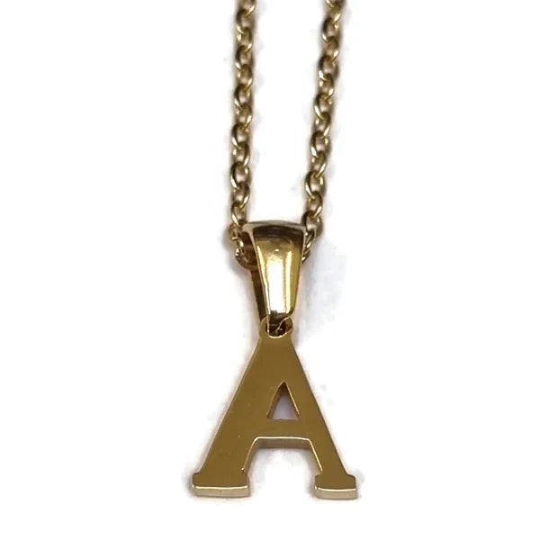 Halskettingen | Stalen Goudkleurige Letter Ketting Initiaal-
