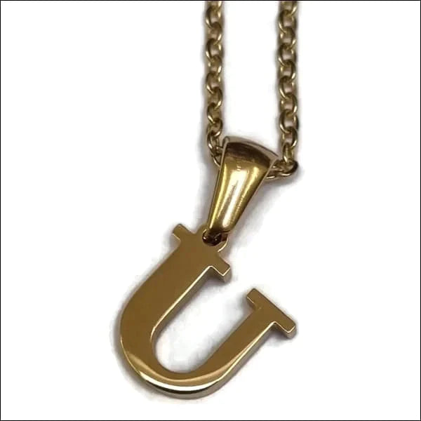 Halskettingen | Stalen Goudkleurige Letter Ketting Initiaal-