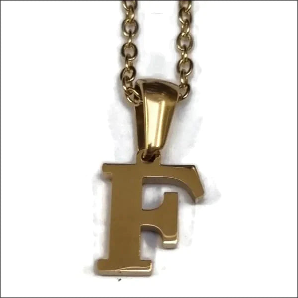 Halskettingen | Stalen Goudkleurige Letter Ketting Initiaal-