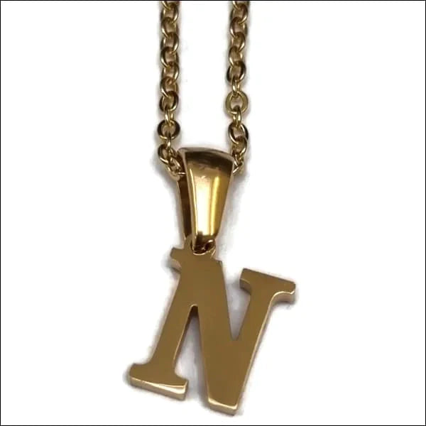 Halskettingen | Stalen Goudkleurige Letter Ketting Initiaal-
