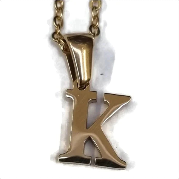 Halskettingen | Stalen Goudkleurige Letter Ketting Initiaal-
