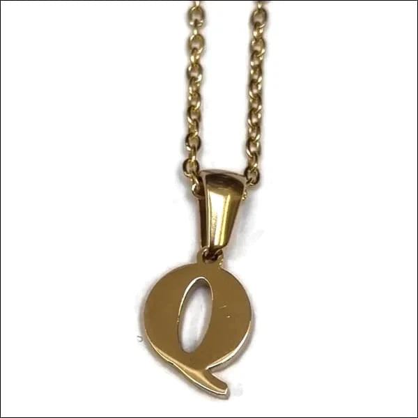 Halskettingen | Stalen Goudkleurige Letter Ketting Initiaal-