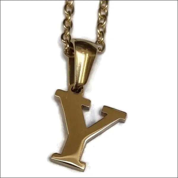 Halskettingen | Stalen Goudkleurige Letter Ketting Initiaal-