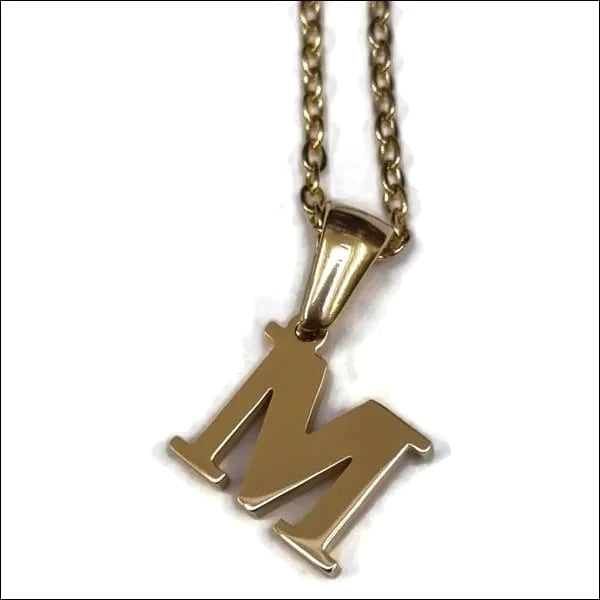 Halskettingen | Stalen Goudkleurige Letter Ketting Initiaal-