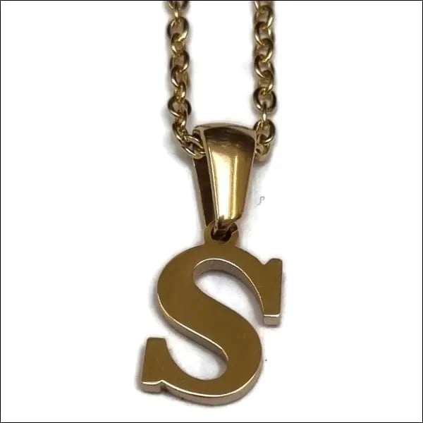 Halskettingen | Stalen Goudkleurige Letter Ketting Initiaal-