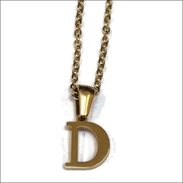 Halskettingen | Stalen Goudkleurige Letter Ketting Initiaal-