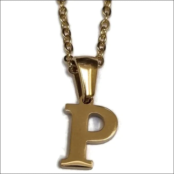 Halskettingen | Stalen Goudkleurige Letter Ketting Initiaal-
