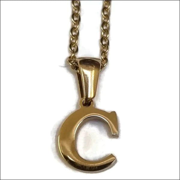 Halskettingen | Stalen Goudkleurige Letter Ketting Initiaal-