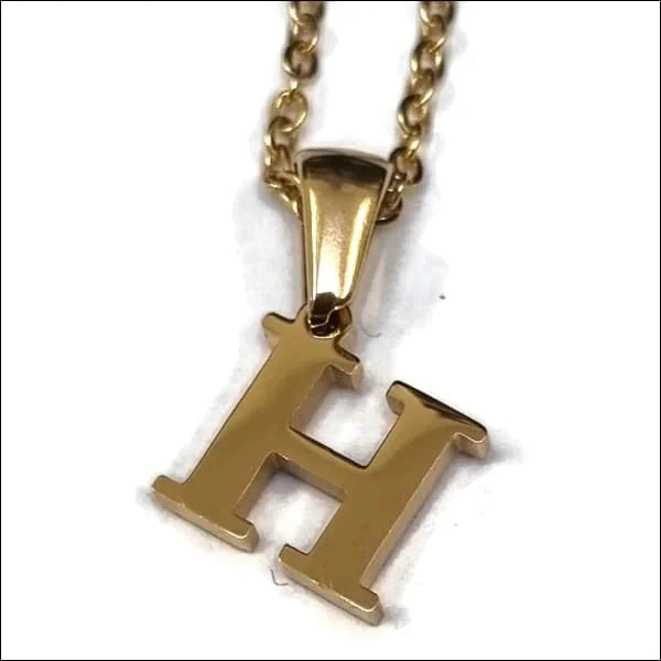 Halskettingen | Stalen Goudkleurige Letter Ketting Initiaal-