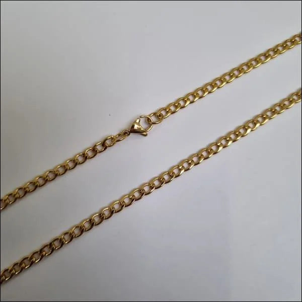 -Platte Gourmet Ketting Goudkleurig Cuban chain-Aramat Jewels