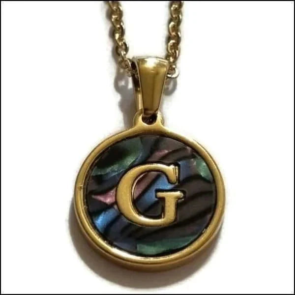 Halskettingen | Stalen Initiaal-ketting-letter - Schelp