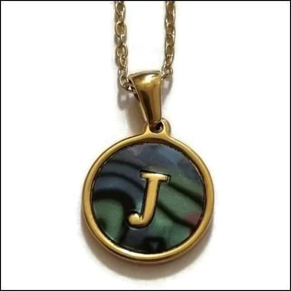 Halskettingen | Stalen Initiaal-ketting-letter - Schelp