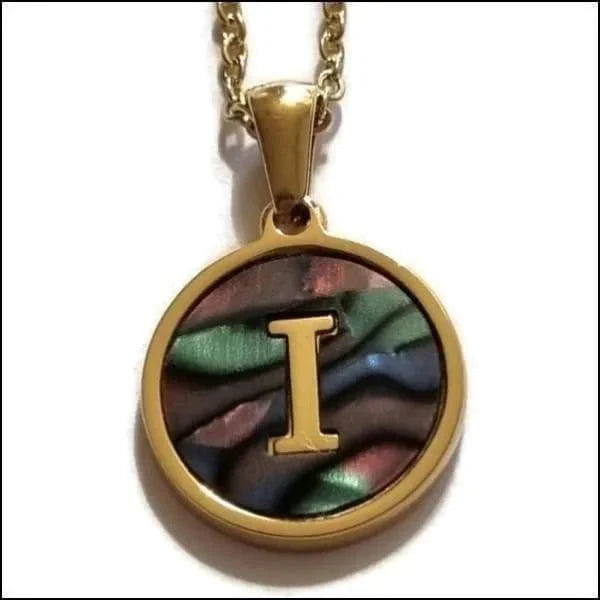 Halskettingen | Stalen Initiaal-ketting-letter - Schelp