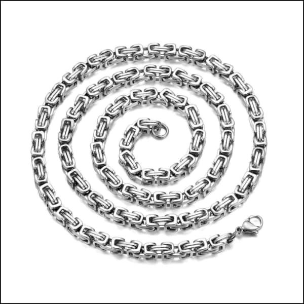 Stalen Koningsketting Vierkant Zilverkleur 6mm 80cm alles chirurgisch staal Geen edelsteen Geen_Parel Geen_steen Halskettingen heren ket739 Ketting zonder hanger konings Meerdere Maten PVD Schakelketting Staal Statement ketting tekst uniseks unisex Volwassenen zilverkleurig Zonder_hanger Zonder_steen