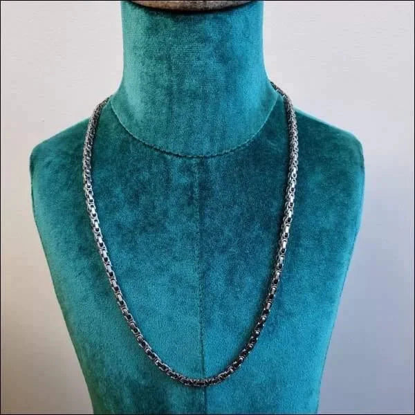 Stalen Koningsketting Zilverkleurig Vierkant Dicht 60cm 6mm 8720157030973 alles Aramat Jewels chirurgisch staal Geen edelsteen Geen_Parel Geen_steen halskettingen heren ket656-XN13873 Ketting zonder hanger konings Meerdere Maten nakijken PVD Schakelketting Staal Statement ketting tekst uniseks unisex Volwassenen zilverkleurig Zonder_hanger Zonder_steen