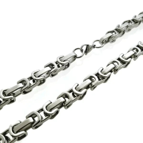 Stalen Koningsketting Zilverkleurig Vierkant Dicht 55cm 10mm 60cm 6mm 8720157030973 alles Aramat Jewels chirurgisch staal Geen edelsteen Geen_Parel Geen_steen halskettingen heren ket656-XN13873 Ketting zonder hanger konings Meerdere Maten nakijken PVD Schakelketting Staal Statement ketting tekst uniseks unisex Volwassenen zilverkleurig Zonder_hanger Zonder_steen